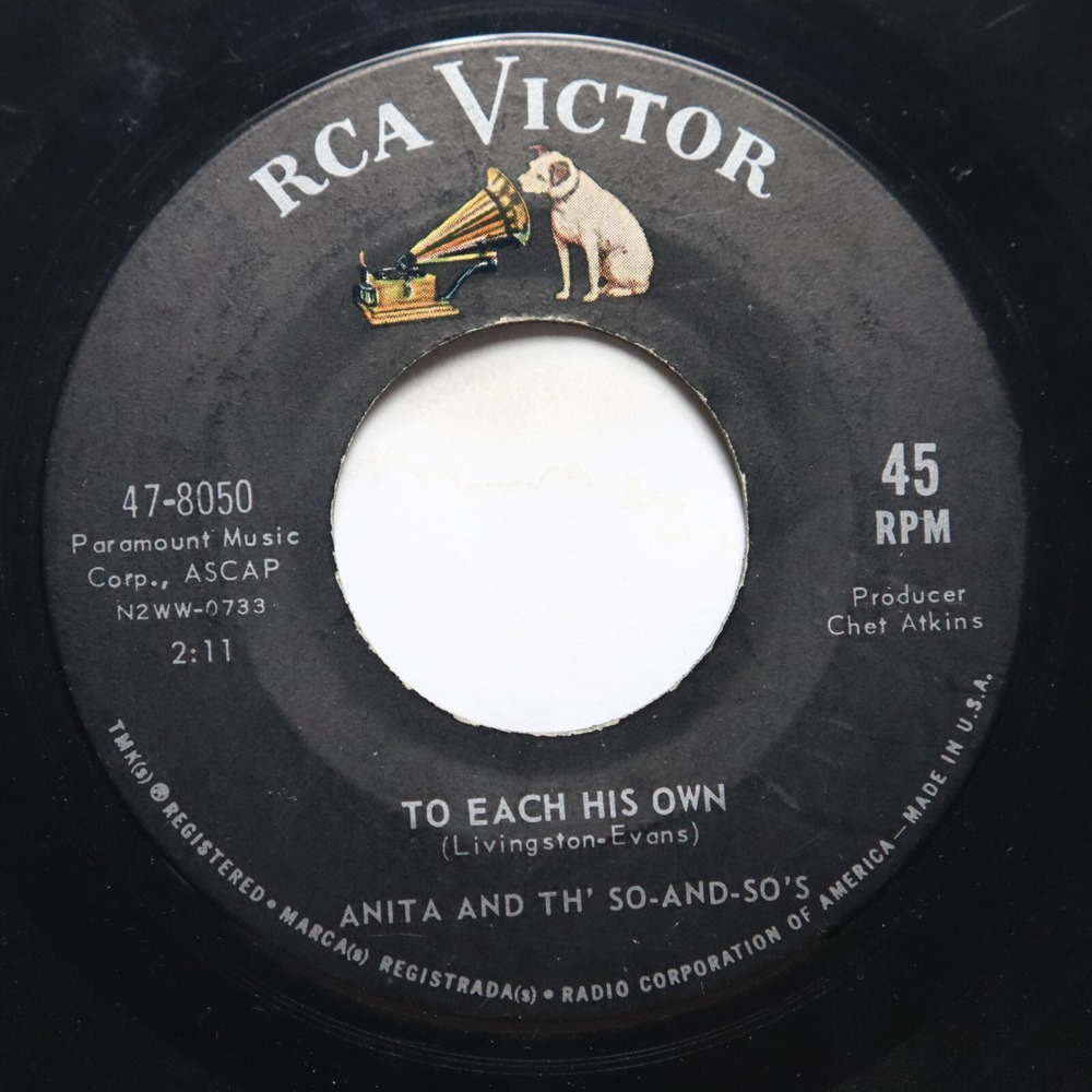 ANITA AND TH' SO-AND-SO'S - TO EACH HIS OWN / TELL TALE - POP 45